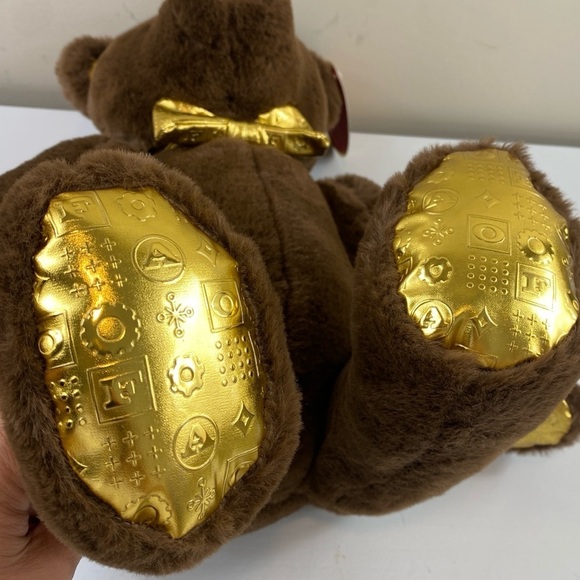 FAO Schwarz 160th Anniversary Gold Monogram Teddy Bear Plush Stuffy Animal 13.5” - Picture 10 of 14